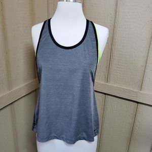 Nike Dri-Fit Athletic Tank Top Sports Bra Gray/Neo